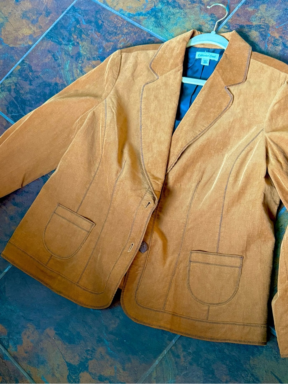 Coldwater Creek Tan Corduroy Blazer Jacket